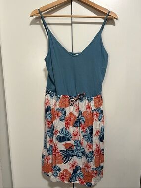 Roxy Tropical Floral Printed Beach Sleeveless Sun Dress